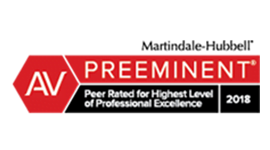 AV Preeminent Peer Rated for Highest Level of Professional Excellence 2018